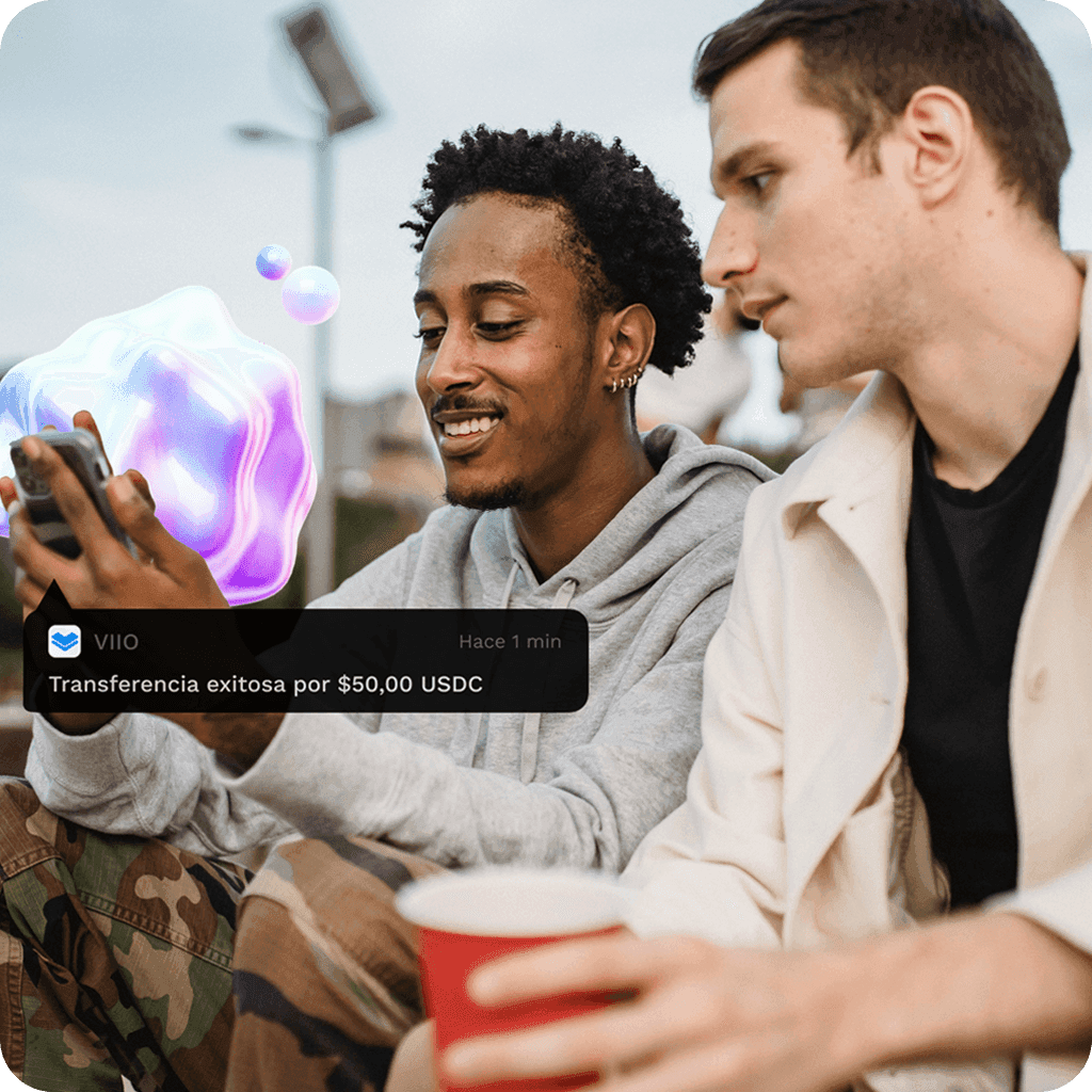 Make international transfers to other VIIO accounts at no cost, quickly and securely. Your account allows you to send and receive funds from anywhere with total control and transparency.